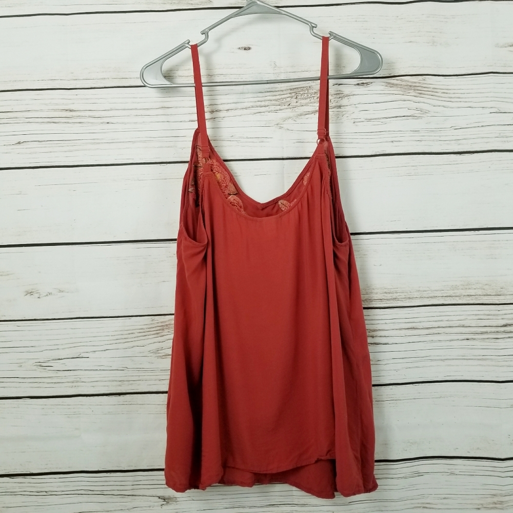 Torrid | Burnt Orange Embroidered Floral Tank Top - Picture 5 of 7